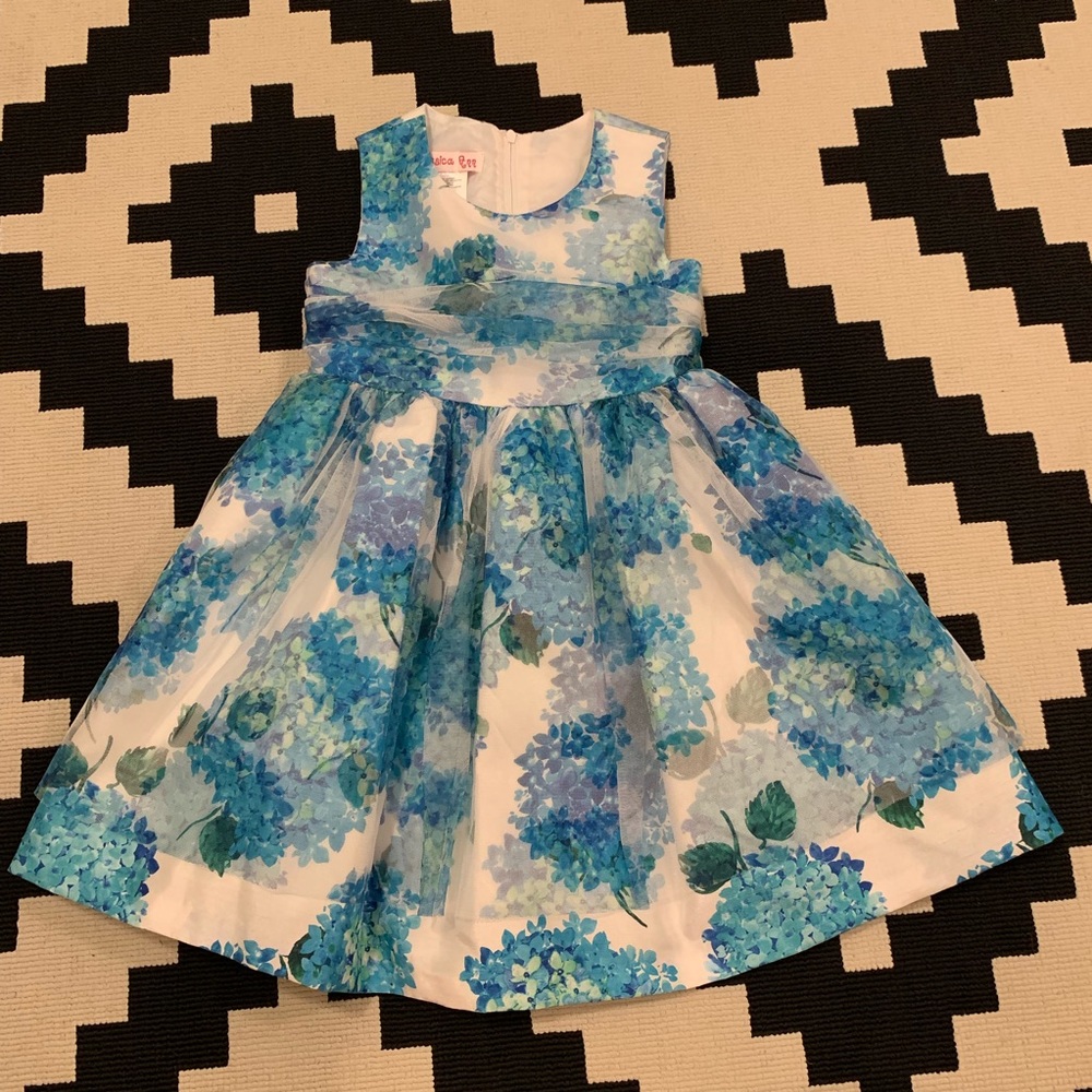 Jessica Ann 4 Girls Hydrangea Formal Dress, EUC